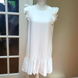 NWOT CeCe Ivory Ruffle Sleeve Dress